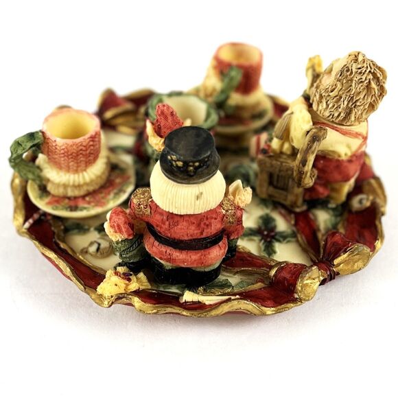 VTG Christmas Miniature Tea Set Santa Elves Workshop Resin Figurines intricate - Picture 7 of 16